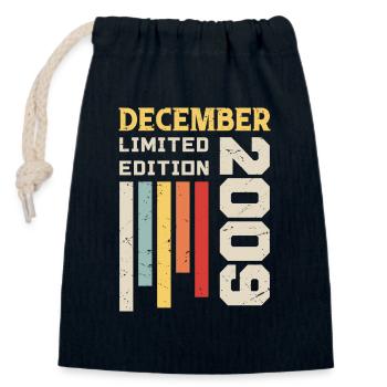 December 2009 - December 2009 Birthday Gift - Closable cotton gift bag (14x20cm) - navy - Front