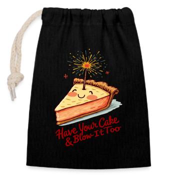 Tarte aux pommes sucrée - Sac cadeau en coton avec cordon (14 x 20 cm) - noir - Devant