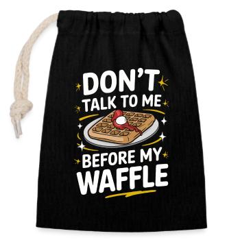 Waffles Breakfast Sweets - Closable cotton gift bag (14x20cm) - black - Front