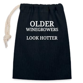 ältere Winzer sehen besser aus. Winzerin Rentner 1 - Verschließbarer Geschenkbeutel aus Baumwolle (14x20cm) - Navy - Vorne