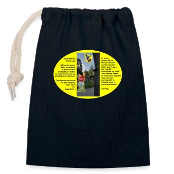 Prayer of Exorcism - Closable cotton gift bag (14x20cm) - navy - Front