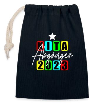 Kita Abgänger 2023 - Verschließbarer Geschenkbeutel aus Baumwolle (14x20cm) - Navy - Vorne