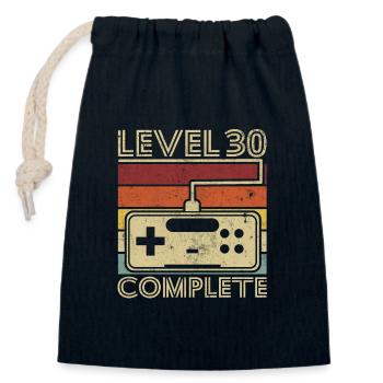 Level 30 komplett Geschenk 30 Jahre Geburtstag - Verschließbarer Geschenkbeutel aus Baumwolle (14x20cm) - Navy - Vorne
