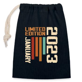 January 2023 - 2023 January Birthday Gift - Closable cotton gift bag (14x20cm) - navy - Front