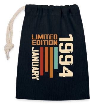 January 1994 - 1994 January Birthday Gift - Closable cotton gift bag (14x20cm) - navy - Front