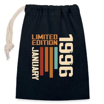 January 1996 - 1996 January Birthday Gift - Closable cotton gift bag (14x20cm) - navy - Front