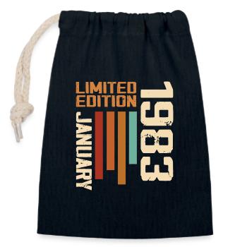 January 1983 - 1983 January Birthday Gift - Closable cotton gift bag (14x20cm) - navy - Front
