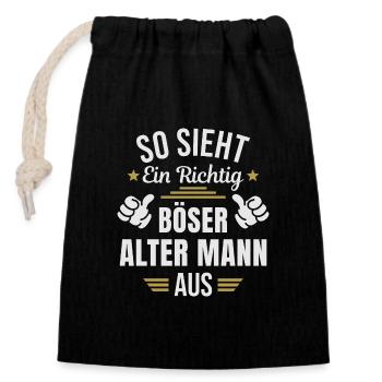 Böser Alter Mann Sarkasmus Spruch Lustig - Verschließbarer Geschenkbeutel aus Baumwolle (14x20cm) - Schwarz - Vorne