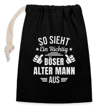 Böser Alter Mann Sarkasmus Spruch Lustig - Verschließbarer Geschenkbeutel aus Baumwolle (14x20cm) - Schwarz - Vorne