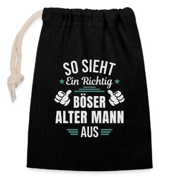 Böser Alter Mann Sarkasmus Spruch Lustig - Verschließbarer Geschenkbeutel aus Baumwolle (14x20cm) - Schwarz - Vorne