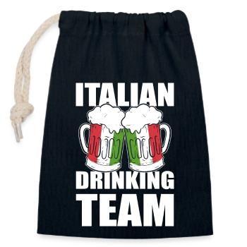 Italia - Sac cadeau en coton avec cordon (14 x 20 cm) - bleu marine - Devant