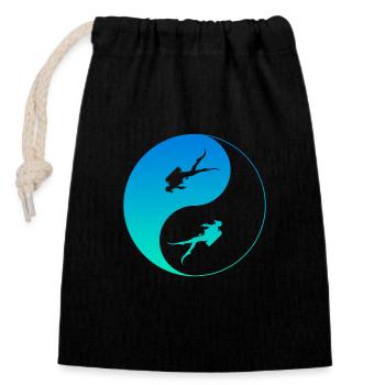 Taucher Diver Scuba Diving - Verschließbarer Geschenkbeutel aus Baumwolle (14x20cm) - Schwarz - Vorne