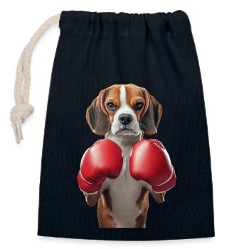 Beagle - Verschließbarer Geschenkbeutel aus Baumwolle (14x20cm) - Navy - Vorne