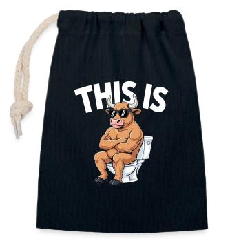 Taurus Humor Klo Sarkasmus - Verschließbarer Geschenkbeutel aus Baumwolle (14x20cm) - Navy - Vorne