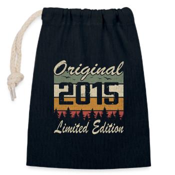Vintage Geburtstag Original Geschenkidee 2015 - Verschließbarer Geschenkbeutel aus Baumwolle (14x20cm) - Navy - Vorne