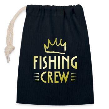 Fishing Crew - Closable cotton gift bag (14x20cm) - navy - Front