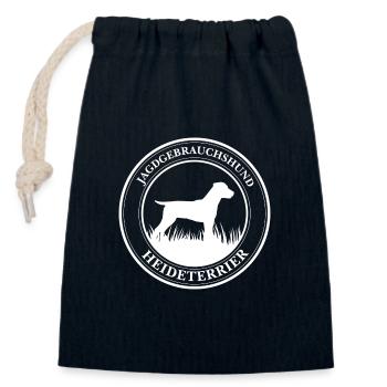 Heideterrier Jagdgebrauchshund Jagdhunde Wilsigns - Verschließbarer Geschenkbeutel aus Baumwolle (14x20cm) - Navy - Vorne