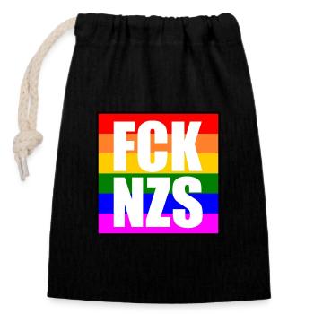 Fck nzs - Sac cadeau en coton avec cordon (14 x 20 cm) - noir - Devant