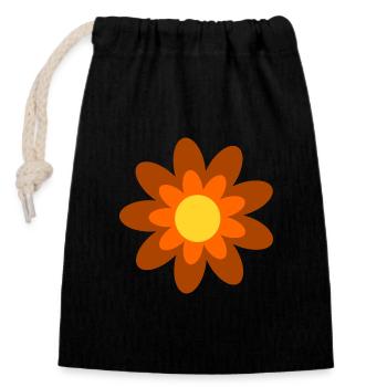 Fleurs Cadeau Noël des années 70 - Sac cadeau en coton avec cordon (14 x 20 cm) - noir - Devant