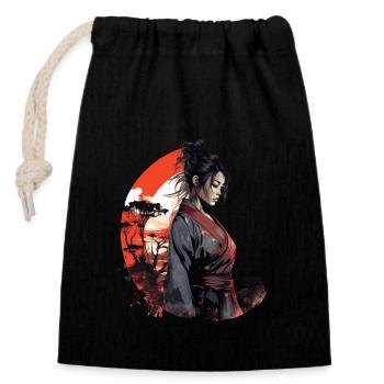Geisha - Closable cotton gift bag (14x20cm) - black - Front