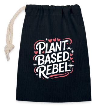 Vegetarian Vegan Veggie Vegetarian - Closable cotton gift bag (14x20cm) - navy - Front