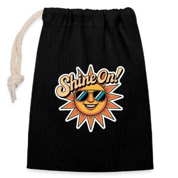  Shine On - Verschließbarer Geschenkbeutel aus Baumwolle (14x20cm) - Schwarz - Vorne