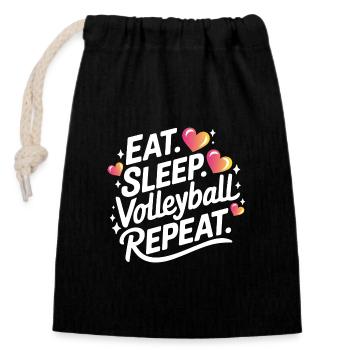 Volleyball Players Beach Volleyball Volleyball Players - Closable cotton gift bag (14x20cm) - black - Front