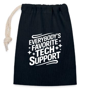 Support technique Informatique - Sac cadeau en coton avec cordon (14 x 20 cm) - bleu marine - Devant