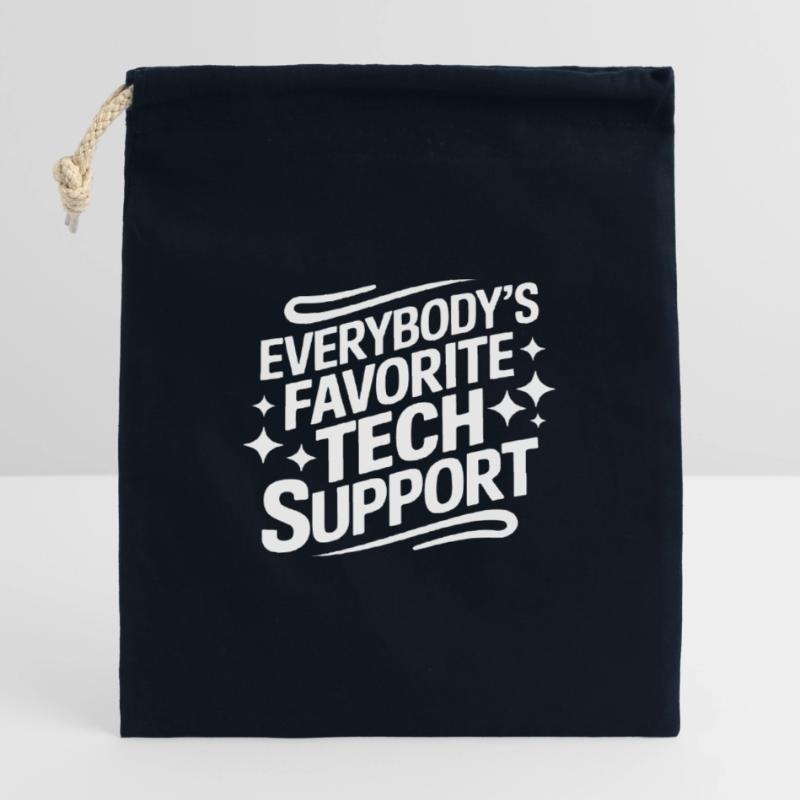 Technischer Support Computerfreak Nerd Verschließbarer Geschenkbeutel aus Baumwolle (14x20cm)