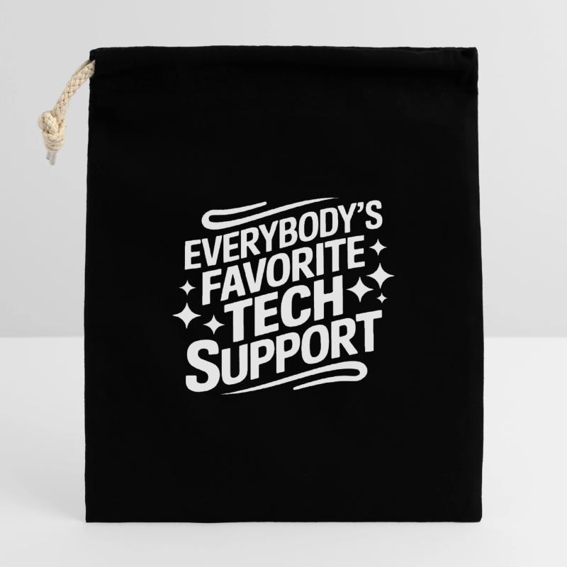 Technischer Support Computerfreak Nerd Verschließbarer Geschenkbeutel aus Baumwolle (14x20cm)