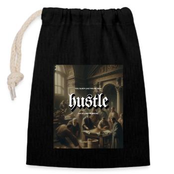 Hustle Renaissance Peinture Hommes Comte Or - Sac cadeau en coton avec cordon (14 x 20 cm) - noir - Devant