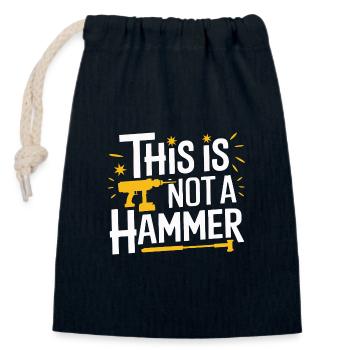 Funny DIY Handyman Repairman - Closable cotton gift bag (14x20cm) - navy - Front