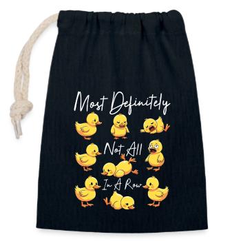 Most Definitely Not All In A Row - Sac cadeau en coton avec cordon (14 x 20 cm) - bleu marine - Devant
