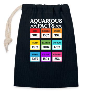 Horoscope du signe de naissance de l’astrologie du Verseau - Sac cadeau en coton avec cordon (14 x 20 cm) - bleu marine - Devant