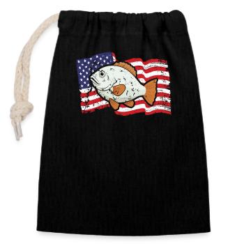 Flounder Fishing Fishing Catcher Summer Flounder - Closable cotton gift bag (14x20cm) - black - Front