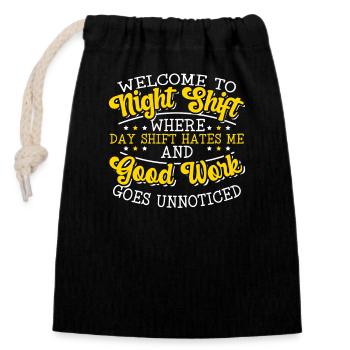 Night Shift Nurse Caregiver - Closable cotton gift bag (14x20cm) - black - Front