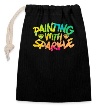 Diamants, Diamant Peintre, Artiste, Bricoleur - Sac cadeau en coton avec cordon (14 x 20 cm) - noir - Devant
