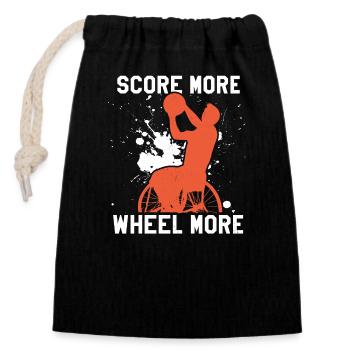 Rollstuhlbasketball Rollstuhlbasketballspieler - Verschließbarer Geschenkbeutel aus Baumwolle (14x20cm) - Schwarz - Vorne