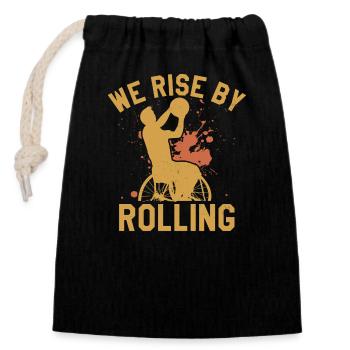 Rollstuhlbasketball Rollstuhlbasketballspieler - Verschließbarer Geschenkbeutel aus Baumwolle (14x20cm) - Schwarz - Vorne