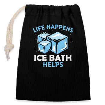 Ice Bath Challenge Ice Bucket Challenge as - Closable cotton gift bag (14x20cm) - black - Front