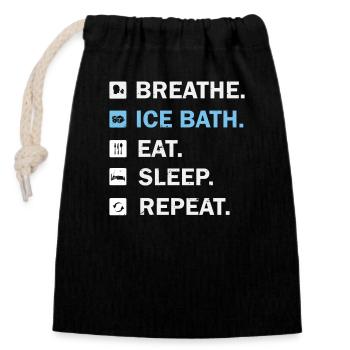 Ice Bath Challenge Ice Bucket Challenge as - Closable cotton gift bag (14x20cm) - black - Front