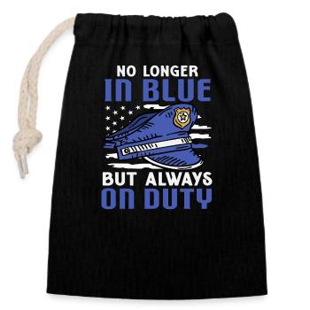 Retired Police Officer Police Retiree - Closable cotton gift bag (14x20cm) - black - Front