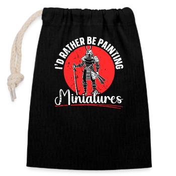 Peinture Miniature Miniaturiste Miniaturiste Chevalier Miniaturiste - Sac cadeau en coton avec cordon (14 x 20 cm) - noir - Devant