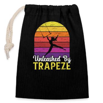 Retro Trapeze Artist Circus Artist Acrobatics - Closable cotton gift bag (14x20cm) - black - Front