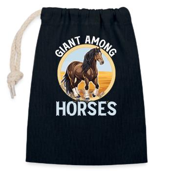 Kaltblüter Pferd Pferdeliebhaber Reiten - Verschließbarer Geschenkbeutel aus Baumwolle (14x20cm) - Navy - Vorne