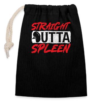 Spleen removal splenectomy surgery funny saying - Closable cotton gift bag (14x20cm) - black - Front