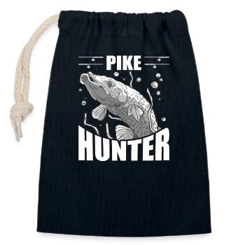Pike Fishing Fishing Pike Fisherman Angler - Closable cotton gift bag (14x20cm) - navy - Front