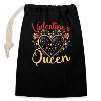 Valentinstag-Geschenk Ehefrau Freundin 14. Februar - Verschließbarer Geschenkbeutel aus Baumwolle (14x20cm) - Schwarz - Vorne