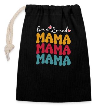 14. Februar Valentinstag-Geschenk Mutter Mama - Verschließbarer Geschenkbeutel aus Baumwolle (14x20cm) - Schwarz - Vorne