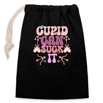 February 14 Valentine's Day Gift Candy - Closable cotton gift bag (14x20cm) - black - Front